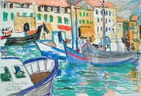 peinture : Cannes. Le vieux port n°3.