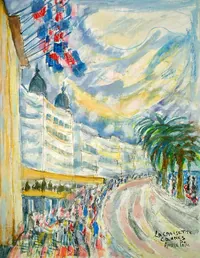 peinture : Cannes. La croisette n°7.