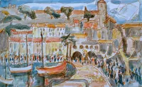peinture : Cannes. La vieille ville.