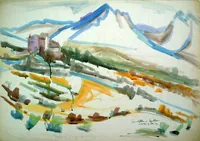 peinture : Les Alpilles à Eygalières n°1