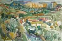 peinture : Lioux. La Grande Roche n°2