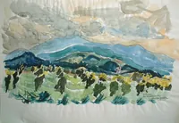 peinture : En Corse. Les mandariniers