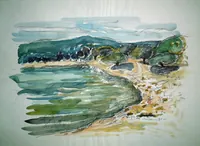 peinture : Plage en Corse n°1