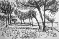 peinture : Sur la plage. Près Bastia n°2