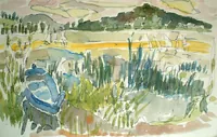 peinture : Au lac