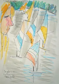 peinture : Le lac d'Enghein n°1
