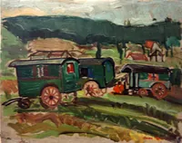 peinture : Roulotte n°1