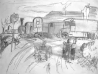 peinture : Les roulottes