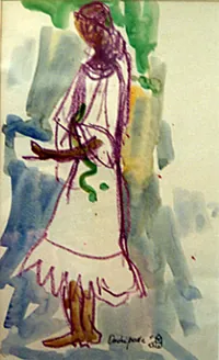 peinture : Haiti n°1 .Danseuse