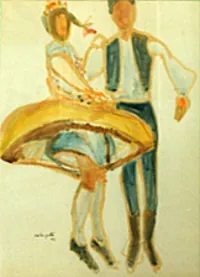 peinture : Couple de danseurs n°4