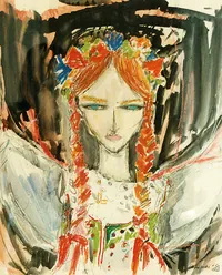 peinture : Pologne n°5 . Danseuse
