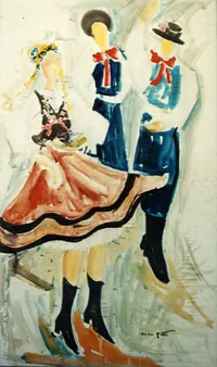 peinture : Pologne n°7 .Danseurs