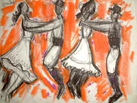 peinture : Danseurs n°5. Deux couples