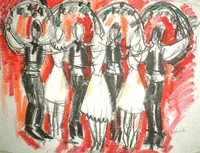 peinture : Bareuzai n°5. Les treilles