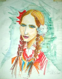 peinture : Pologne n°33. Jeune fille