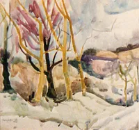 peinture : Paysage sous la neige