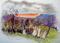 peinture : Paysage à Flavignerot n°3