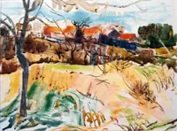 peinture : Le village n°3