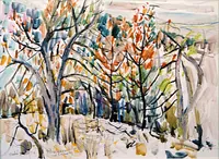 peinture : Les cerisiers, le matin.
