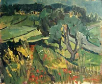 peinture : Sur la route de Flavignerot