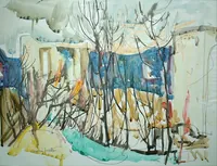 peinture : Le château en ruine