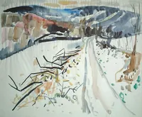 peinture : Le chemin du colombier n°2