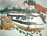 peinture : Le mont Afrique n°8