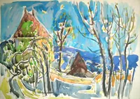 peinture : Autour du colombier n°8