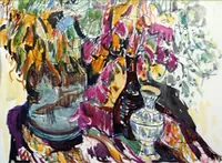peinture : Bouquet et Vases
