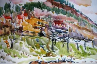 peinture : Le Mont à Vergy