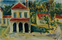 peinture : La mairie de Reulle-Vergy