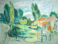 peinture : Arrière Côte. Le moulin