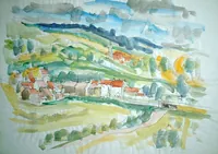 peinture : Village de Bourgogne n°3
