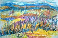 peinture : Les Hautes Côtes en automne n°2