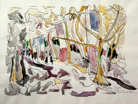 peinture : Champs Elysées n°01. Paris