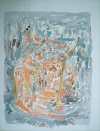peinture : La Contrescarpe n°2. Paris