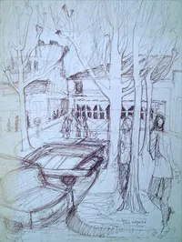 peinture : Le Serin n°1. Place Falguière