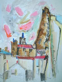 peinture : Le Marais. Paris