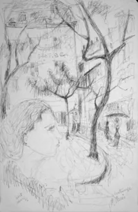 peinture : La Contrescarpe n°6. Paris