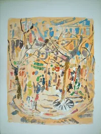 peinture : La Contrescarpe n°8. Paris
