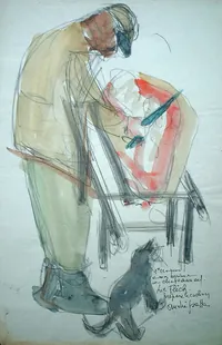 peinture : Le Flich prépare le cochon