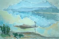 peinture : Le lac de Serre Ponçon