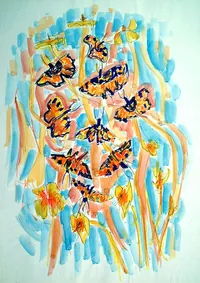 peinture : Etude n°180 (les papillons)