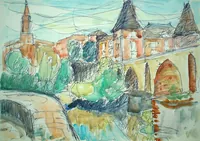 peinture : Pont Vieux. Musée Ingres.