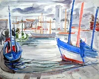 peinture : Retour de pêche par mauvais temps