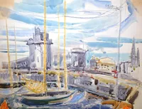 peinture : La Rochelle. Les tours