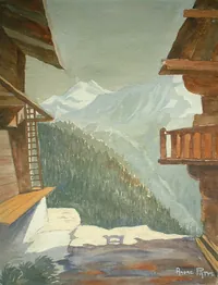 peinture : Paysage des Alpes