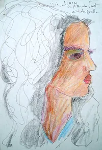 peinture : Sihem, La fille du vent n°2
