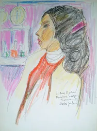 peinture : Au bar rose