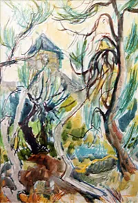 peinture : Tours de guet à Roscoff